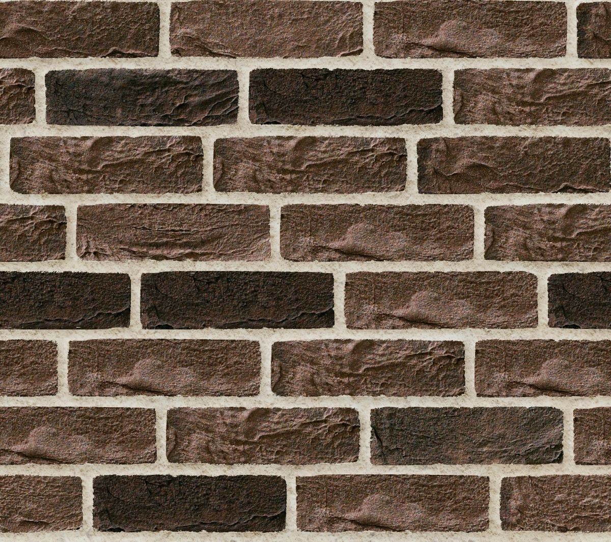 staggered antique brown clay bricks with rough texture and light mortar joints for wall use