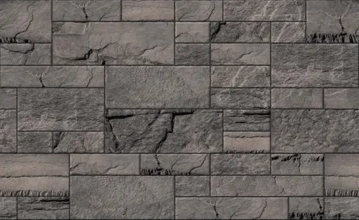 Natural gray stone tiles with rough texture and irregular edges, suitable for wall cladding and decorative surfaces.