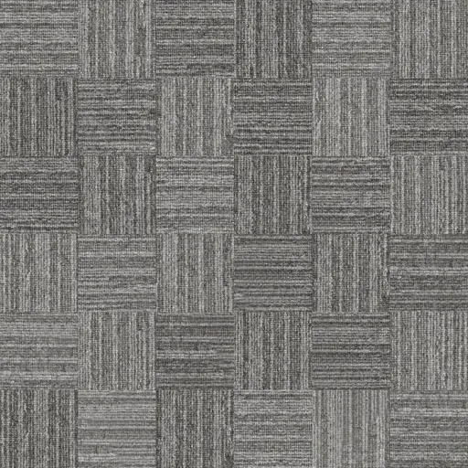 gray carpet made of square tiles with alternating vertical and horizontal stripes, designed for flooring