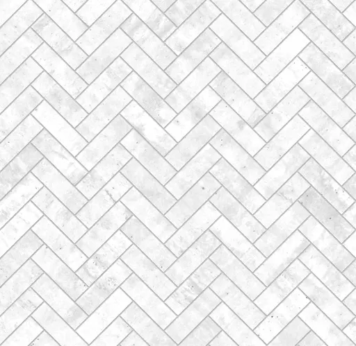 white concrete tiles arranged in a herringbone pattern with a smooth and speckled surface for flooring