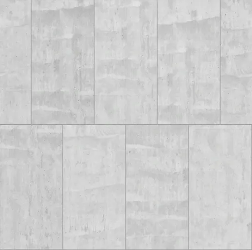 Light grey in-situ concrete plates arranged in stretcher bond pattern with subtle surface texture and grout lines