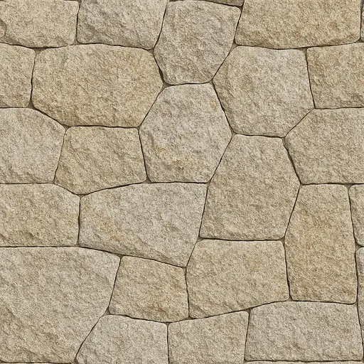 Seamless limestone stone surface with irregular shapes and beige color, suitable for wall or outdoor use.