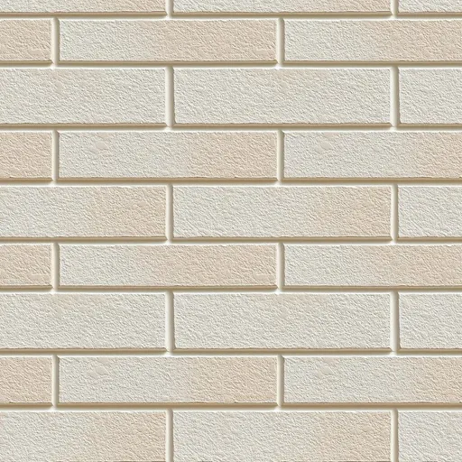 Seamless limestone brick wall with textured surface in light beige, suitable for interior and exterior walls.