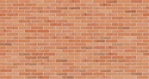 red clay brick wall with running bond pattern and light grey mortar joints