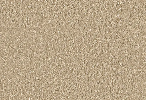 close-up of beige saxony carpet with dense, soft pile texture for indoor flooring