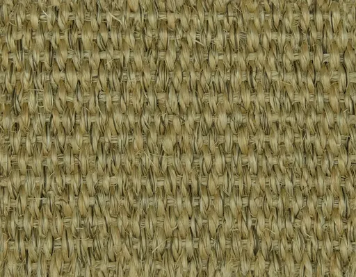 close-up of natural beige sisal fiber woven with linen threads in a coarse pattern for upholstery fabric