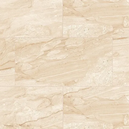Cream-colored travertine stone tiles with natural veining and texture, suitable for flooring and wall applications.