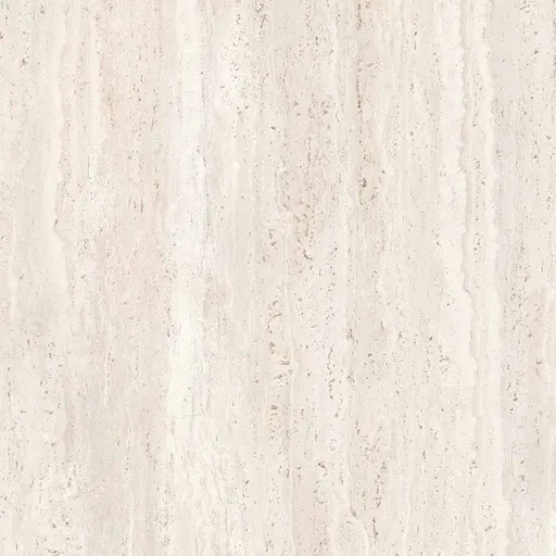 Light beige travertine stone with vertical striations and natural pitting, suitable for flooring or walls