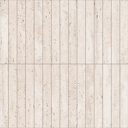 Light beige travertine stone tiles with natural veining and pores, suitable for flooring and wall cladding.