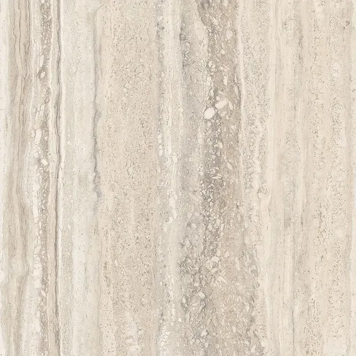 beige travertine stone tile with natural horizontal veining and porous texture for wall use