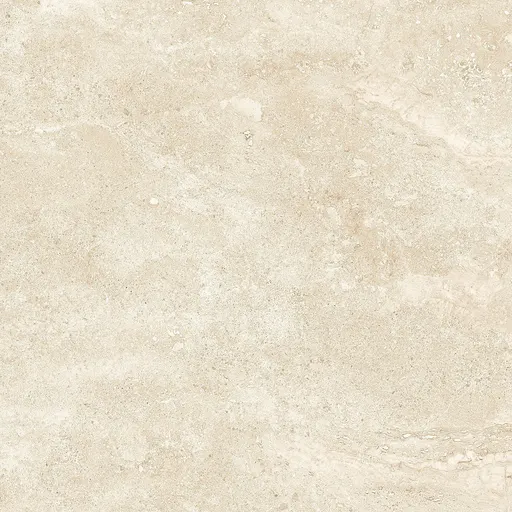 Light beige travertine stone with natural veining and textured surface, suitable for flooring and wall cladding.
