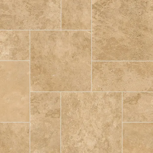 Beige travertine natural stone surface with subtle patterning, suitable for flooring and wall cladding.