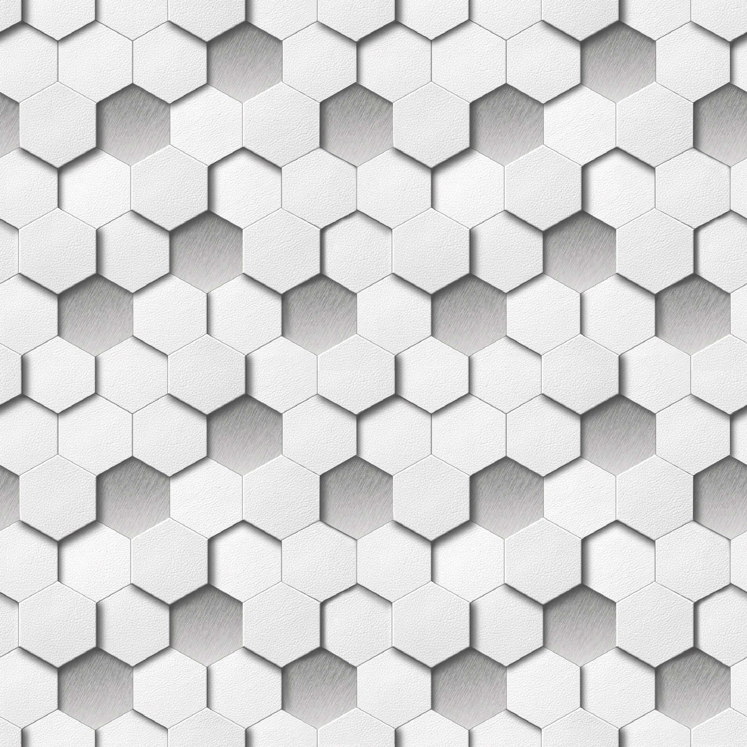 White 3d Hexagon Wallpaper Texture Seamless